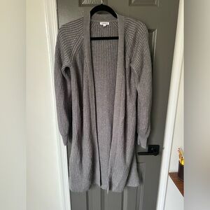 Express Gray Long Cardigan Sweater
